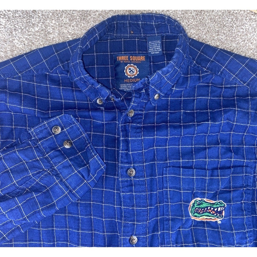Royce‎ Apparel University Of Florida Gators Blue Plaid Button Down Mens M NCAA